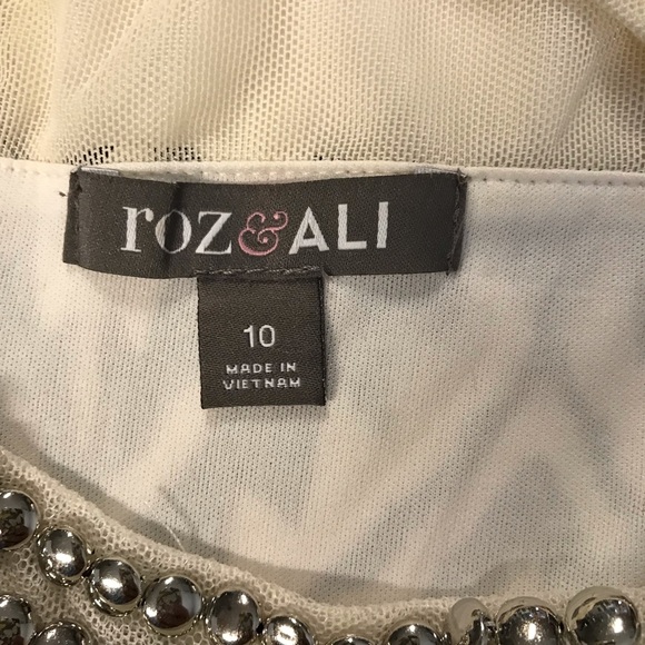 Roz & Ali Sleeveless Blouson Dress Women’s Size 10 Multicolor Round Beaded Neck - Picture 5 of 16